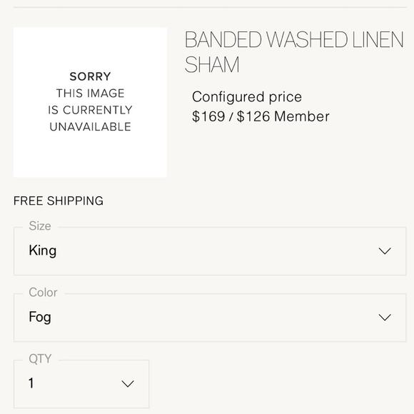 Restoration Hardware Banded Washed Linen King Sham - Picture 10 of 10